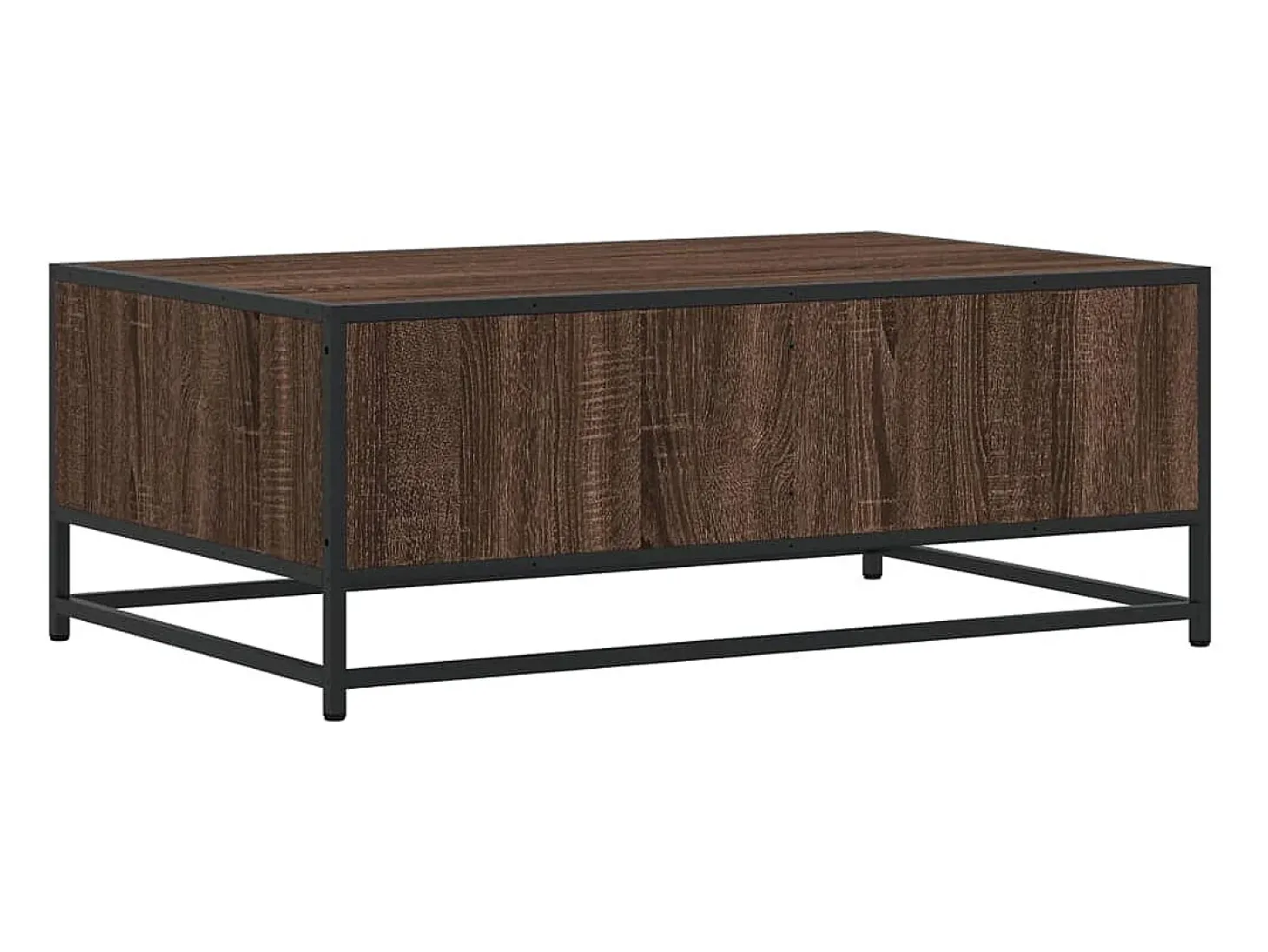 Mesa centro 90x57x35 cm deriv. madeira/metal carvalho castanho