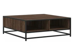 Mesa centro 80x80x30 cm deriv. madeira/metal carvalho castanho
