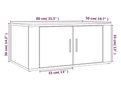 Mesa centro 80x50x36 cm derivados de madeira carvalho castanho