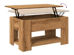 Mesa centro 79x49x41 cm derivados madeira carvalho artisiano