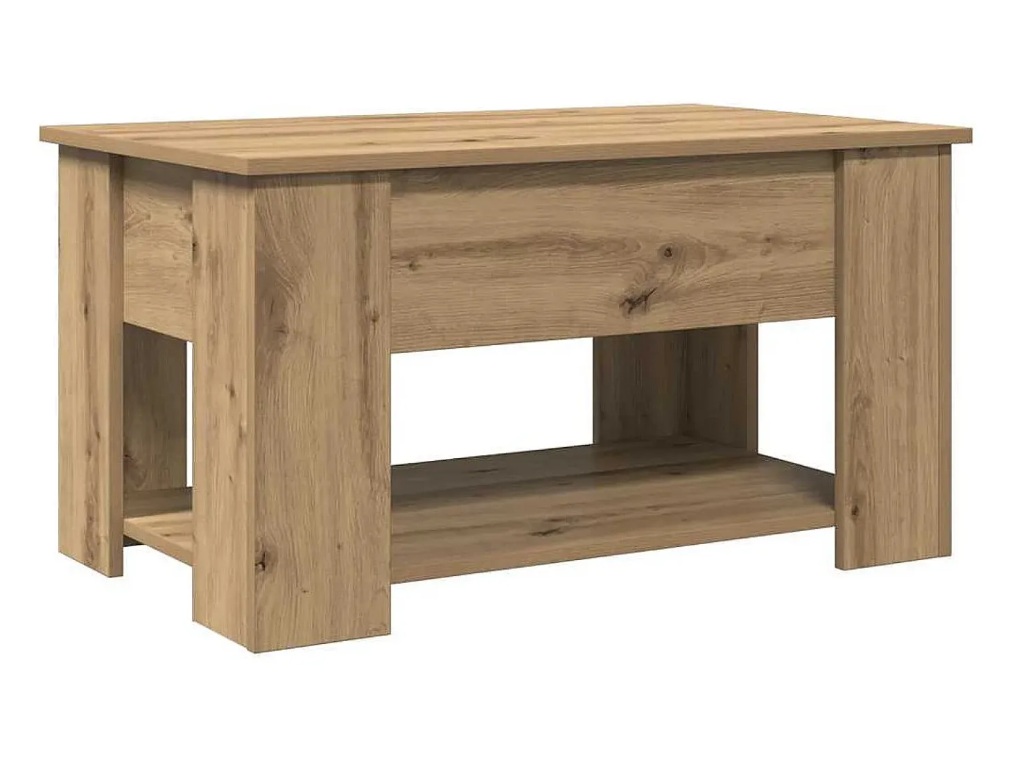 Mesa centro 79x49x41 cm derivados madeira carvalho artisiano