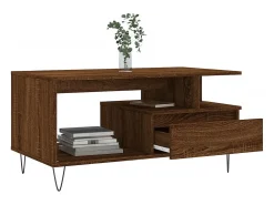 Mesa centro 90x49x45 cm derivados de madeira carvalho castanho