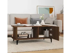 Mesa centro 90x50x40 cm derivados de madeira carvalho castanho