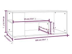 Mesa centro 100x50x40 cm derivados de madeira carvalho castanho