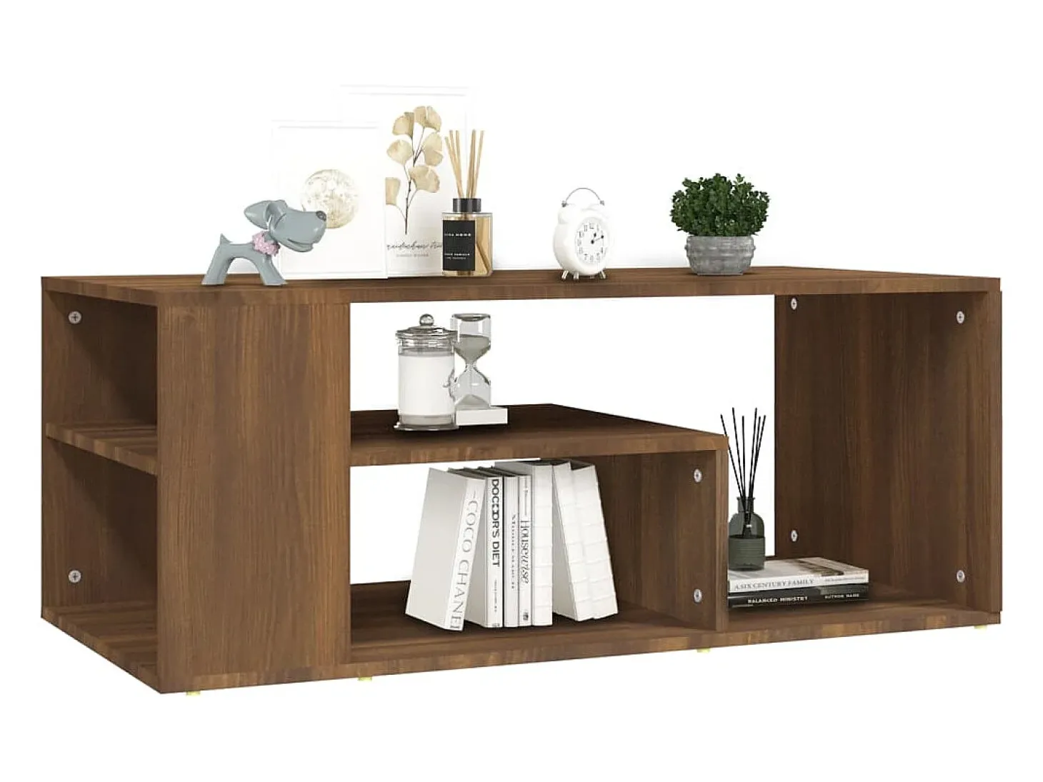 Mesa centro 100x50x40 cm derivados de madeira carvalho castanho