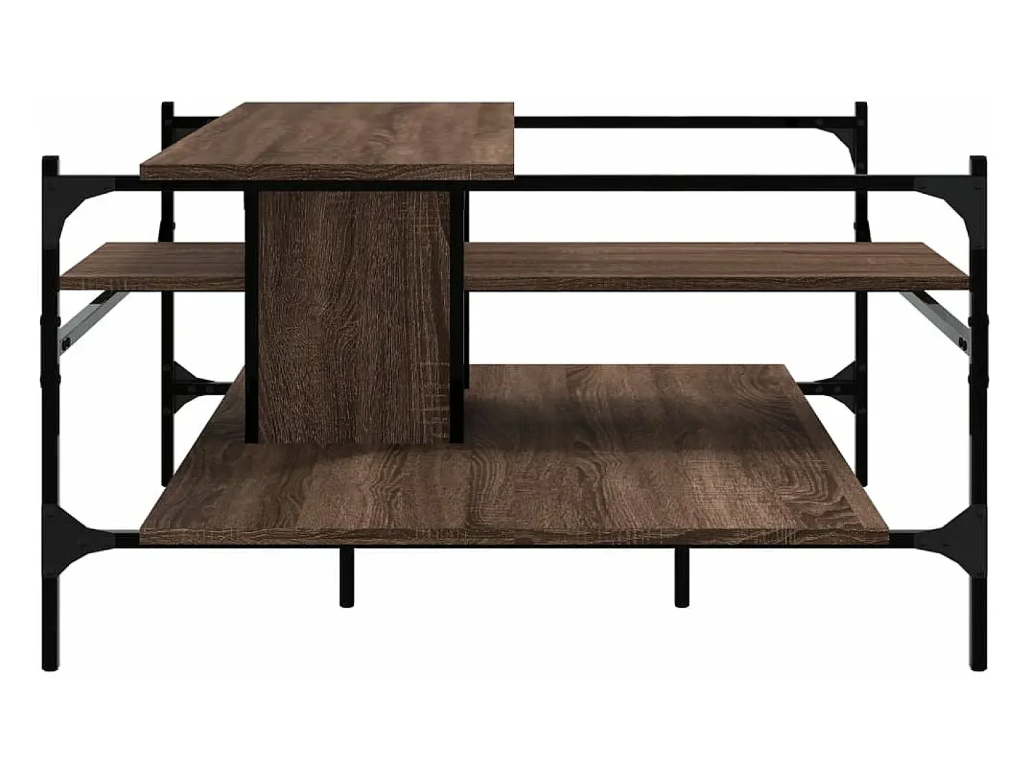 Mesa centro 100x100x48,5 cm derivados madeira carvalho castanho