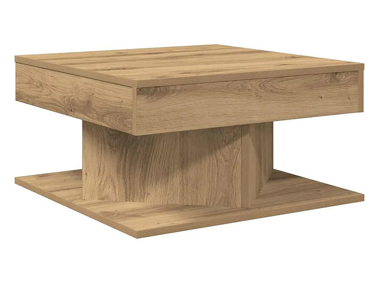 Mesa centro 55x55x30 cm derivados de madeira carvalho artisiano