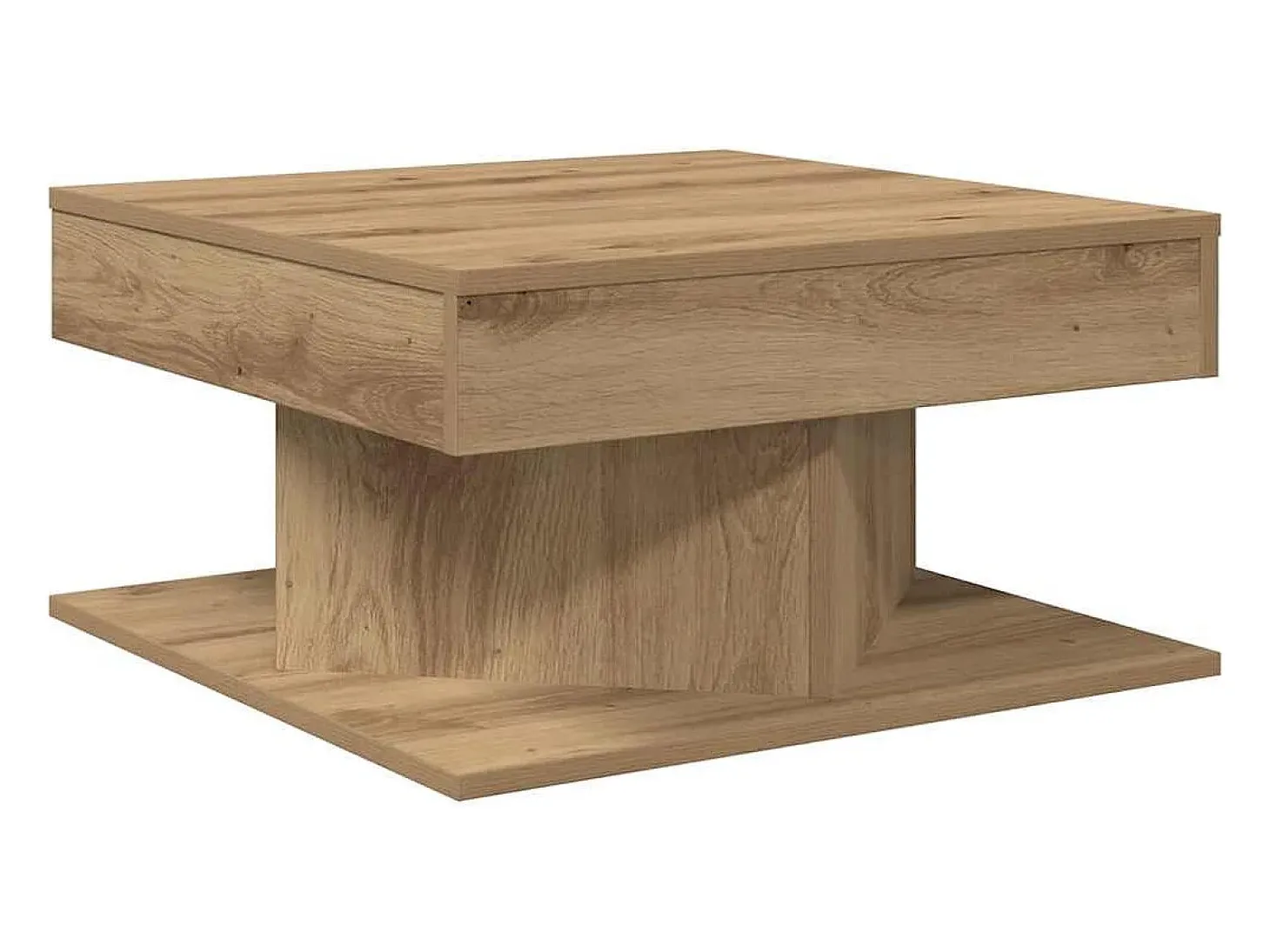 Mesa centro 55x55x30 cm derivados de madeira carvalho artisiano