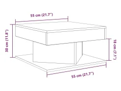 Mesa centro 55x55x30 cm derivados de madeira carvalho artisiano