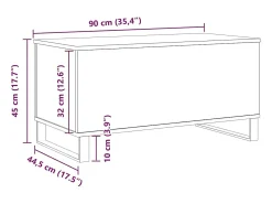 Mesa centro 90x44,5x45 cm derivados madeira carvalho artisiano