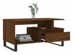 Mesa centro 90x49x45 cm derivados de madeira carvalho castanho