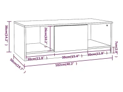 Mesa centro 102x50x36 cm derivados de madeira carvalho castanho