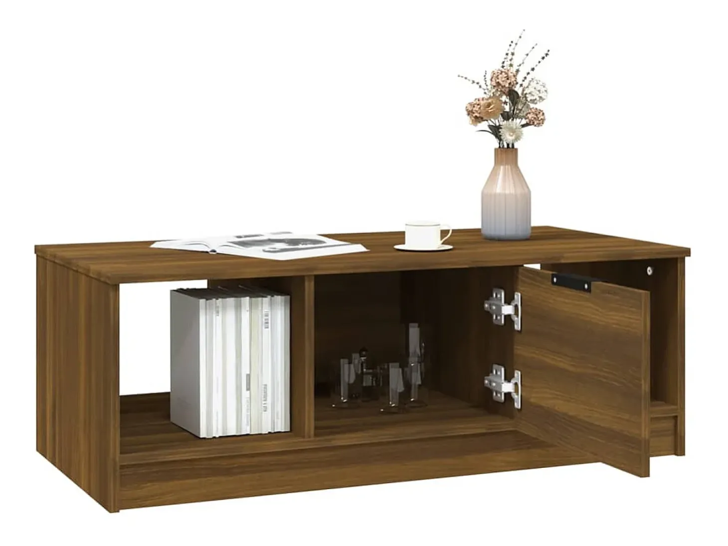 Mesa centro 102x50x36 cm derivados de madeira carvalho castanho