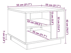 Mesa centro 55x55x42 cm derivados de madeira carvalho artisiano