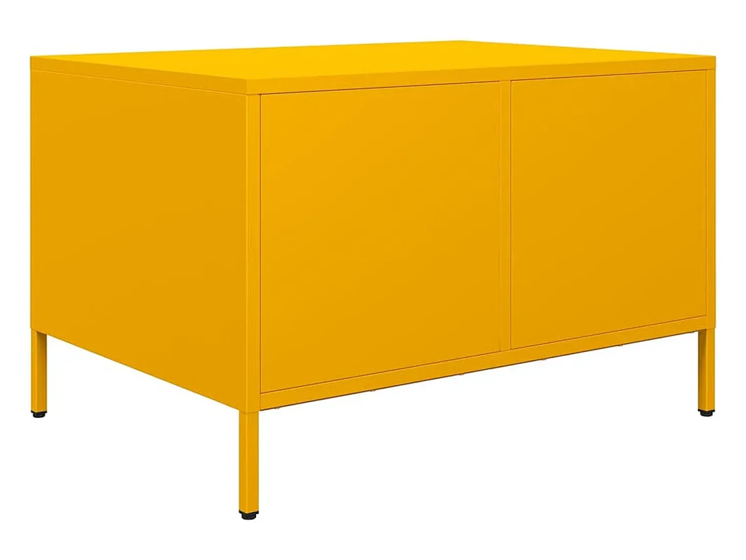 Mesa centro 68,5x50x43,5cm aço laminado a frio amarelo mostarda
