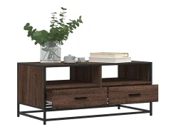 Mesa centro 100x50x45cm deriv. madeira/metal carvalho castanho