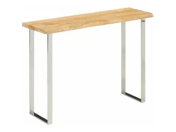 Mesa consola c/ borda viva 105x33x76cm madeira mangueira maciça
