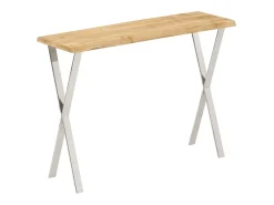 Mesa consola c/ borda viva 105x33x76cm madeira mangueira maciça