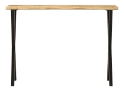Mesa consola c/ borda viva 105x33x76cm madeira mangueira maciça