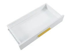 Mesa consola com 2 gavetas - Pés em metal dourado - Branco 110x32x85 cm