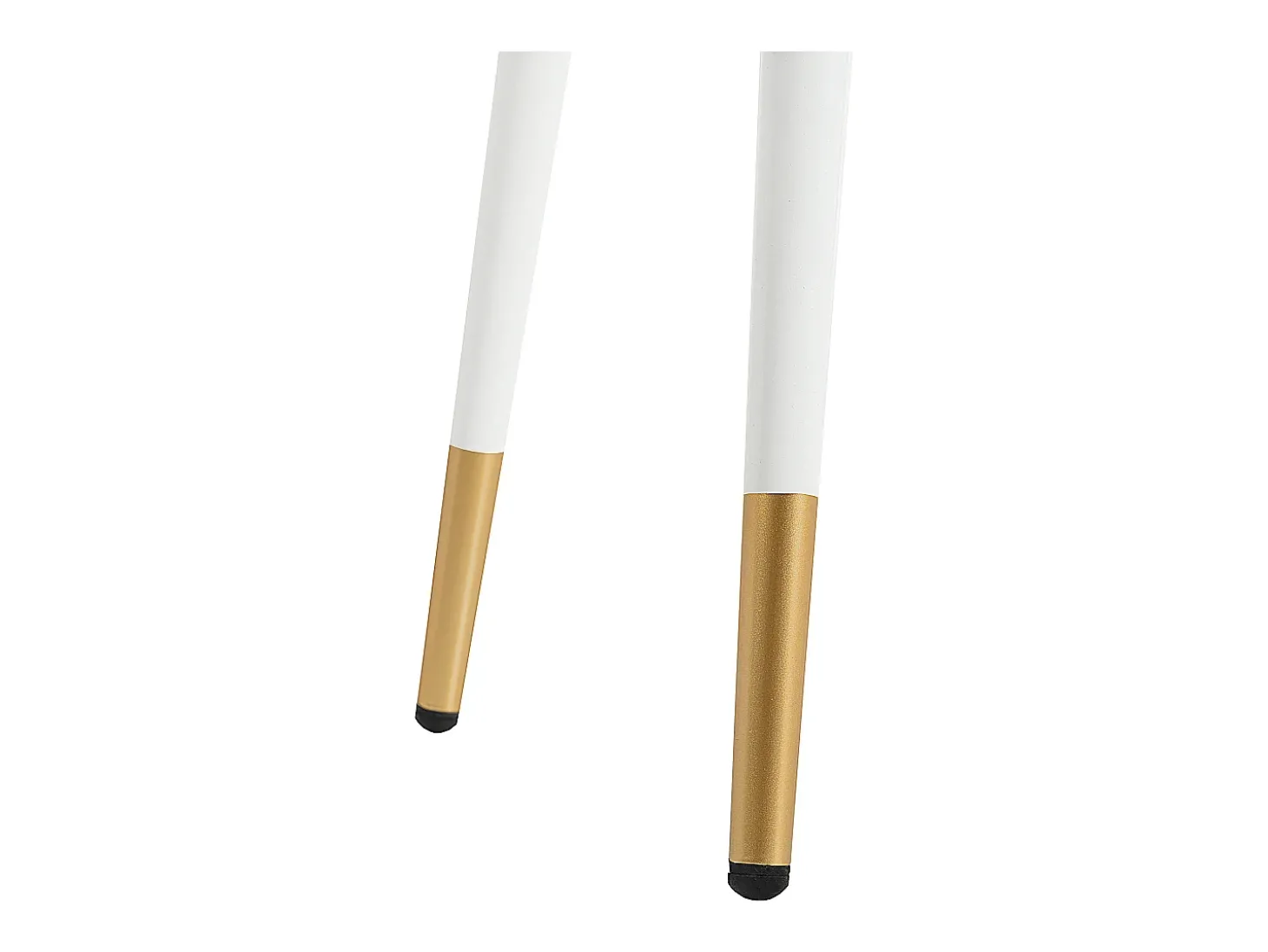 Mesa consola com 2 gavetas - Pés em metal - Branco e dourado