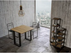 Mesa consola com abertura do livro 90x45/90 cm Tecno Libra Nogueira quadro Antracite