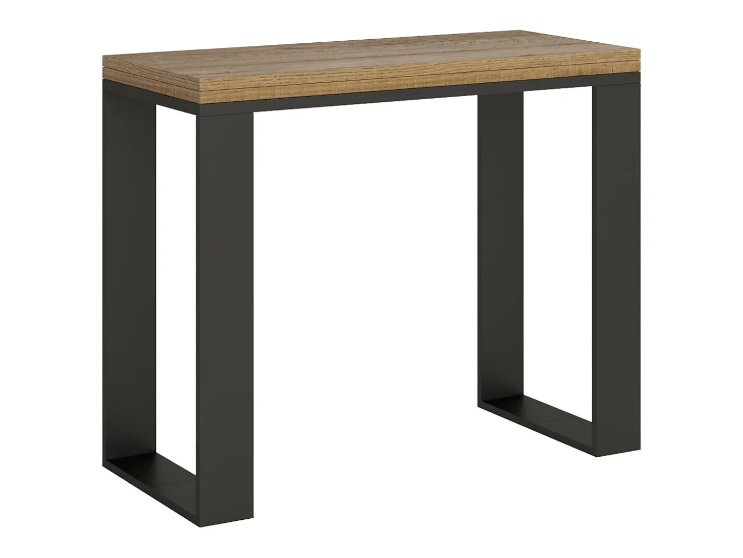 Mesa consola com abertura do livro 90x45/90 cm Tecno Libra Carvalho Natural quadro Antracite