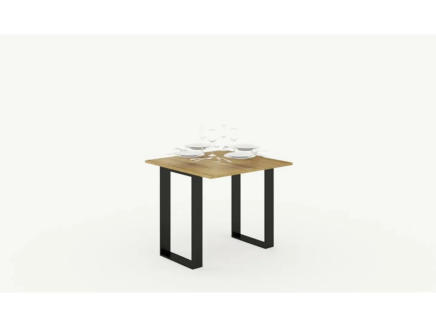 Mesa consola com abertura do livro 90x45/90 cm Tecno Libra Carvalho Natural quadro Antracite