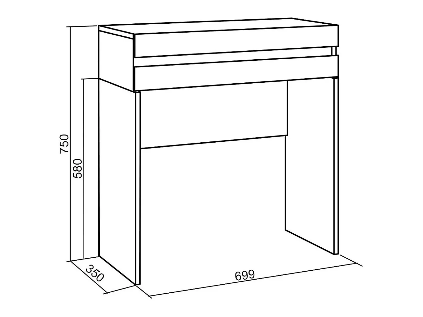Mesa consola de entrada, 70x35x75cm, Com gaveta, Com Armazenamento, Cimento