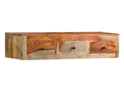 Mesa consola de parede 100x25x20 cm madeira de acácia maciça