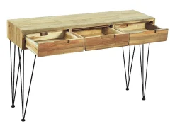 Mesa consola em teca maciça 120x35x76 cm