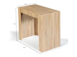 Mesa consola extensível em madeira 1,40 m - Elegância natural e funcionalidade
