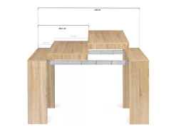 Mesa consola extensível em madeira 1,40 m - Elegância natural e funcionalidade