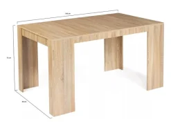 Mesa consola extensível em madeira 1,40 m - Elegância natural e funcionalidade
