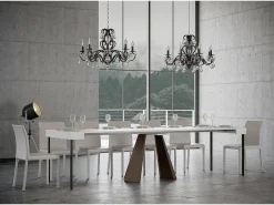 Mesa consola extensível 90x40/300 cm Diamante Cinza Branca quadro Urso