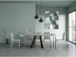 Mesa consola extensível 90x40/300 cm Diamante Cinza Branca quadro Urso
