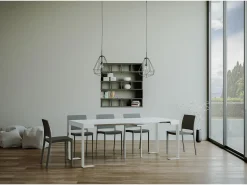 Mesa consola extensível 90x40/300 cm Tecno Cinza Branca quadro Branco