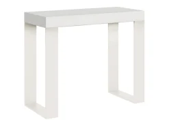 Mesa consola extensível 90x40/300 cm Tecno Cinza Branca quadro Branco