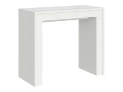 Mesa consola extensível 90x42/302 cm Mia Cinza Branca