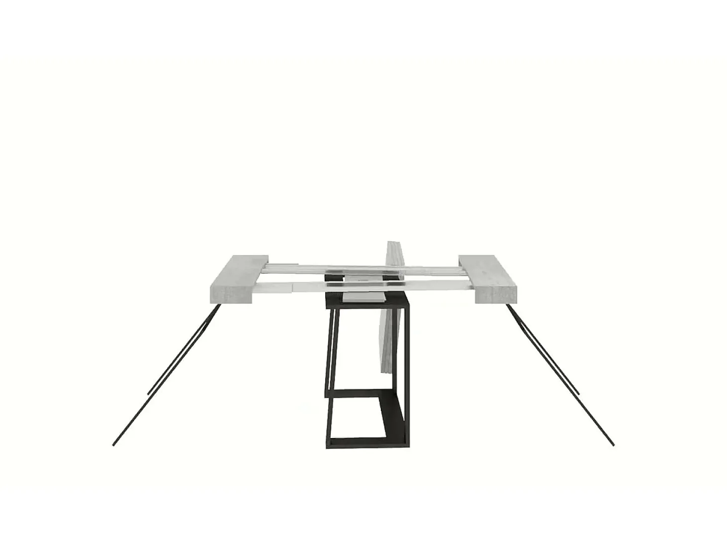 Mesa consola extensível 90x40/288 cm Asia Cimento quadro Antracite