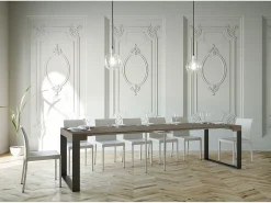 Mesa consola extensível 90x40/300 cm Elettra Tortora quadro Antracite