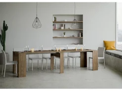 Mesa consola extensível 90x48/308 cm Basic Nogueira