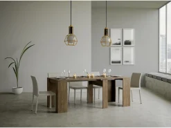 Mesa consola extensível 90x48/308 cm Basic Nogueira