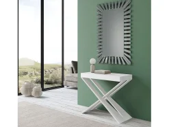 Mesa consola extensível 90x40/196 cm Diago Small Cinza Branca quadro Branco
