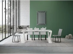 Mesa consola extensível 90x40/196 cm Diago Small Cinza Branca quadro Branco