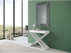 Mesa consola extensível 90x40/196 cm Diago Small Cinza Branca quadro Branco