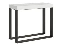 Mesa consola extensível 90x40/300 cm Elettra Cinza Branca quadro Antracite