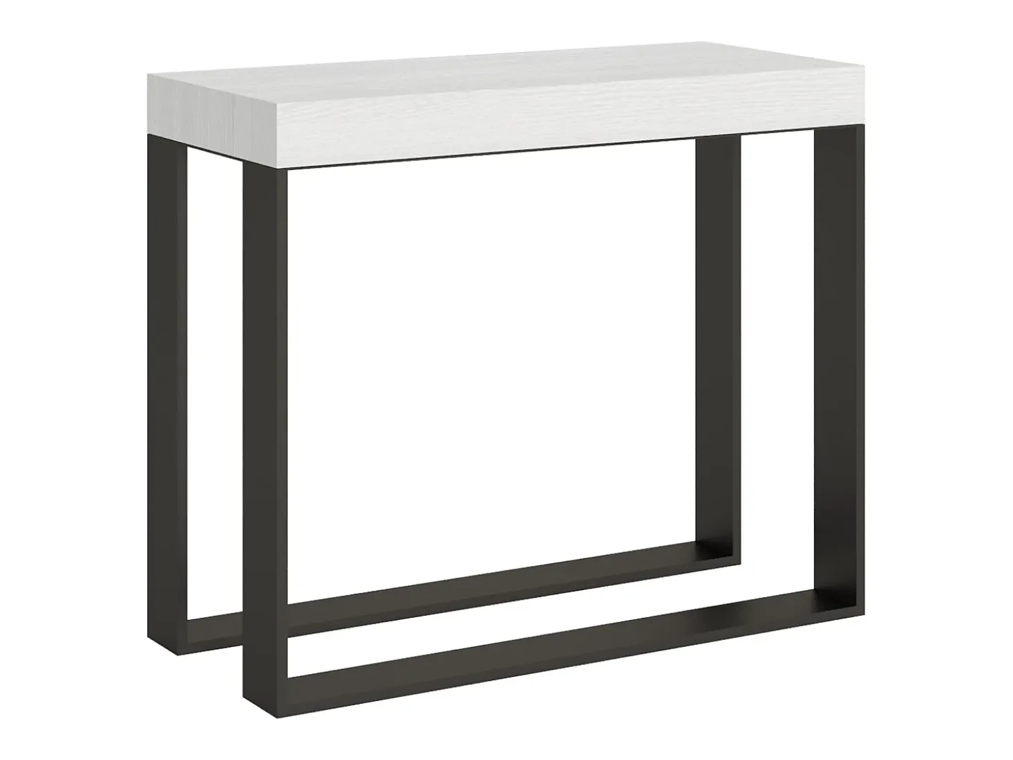 Mesa consola extensível 90x40/300 cm Elettra Cinza Branca quadro Antracite