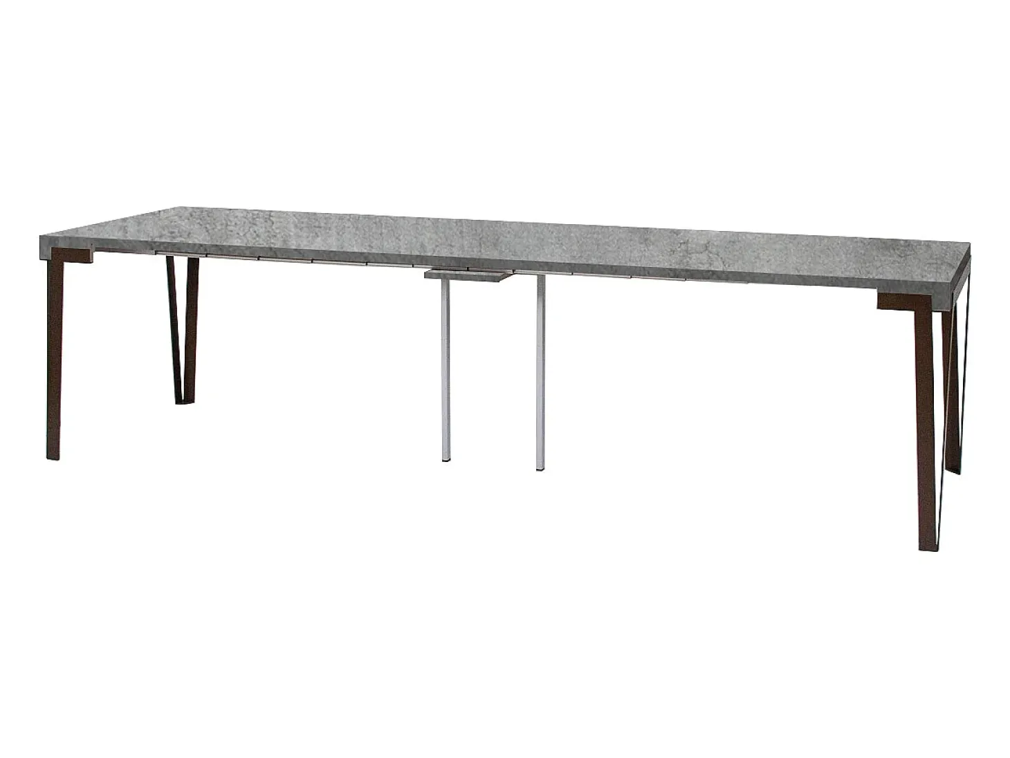 Mesa consola extensível 90x40/300 cm Rio Cimento quadro Ferrugem