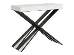 Mesa consola extensível 90x40/196 cm Diago Small Premium Cinza Branca quadro Antracite